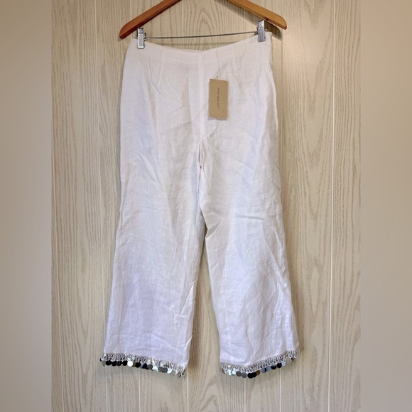 Richard Malcolm Pants - Richard Malcolm Irish Linen Wide Leg Pants White Size 8 NWT
